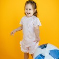 Girls' set – top with butterfly sleeve and shorts