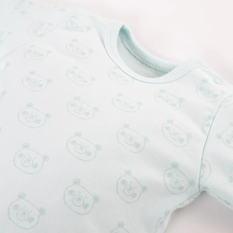 2-pack baby bodysuits blue and mint with bears