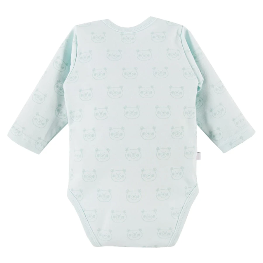 2-pack baby bodysuits blue and mint with bears