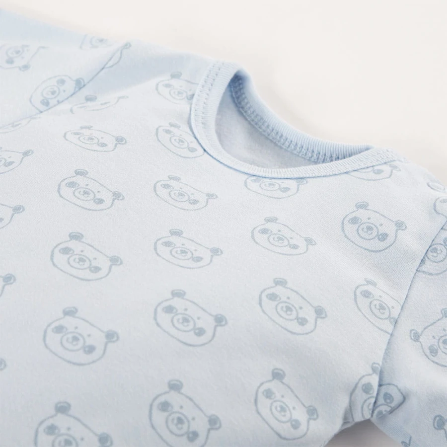 2-pack baby bodysuits blue and mint with bears