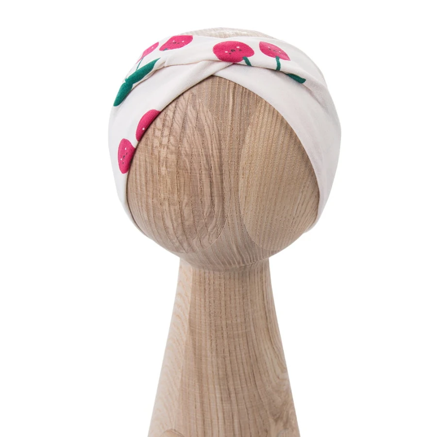 Dívčí čelenka v ecru s třešněmi