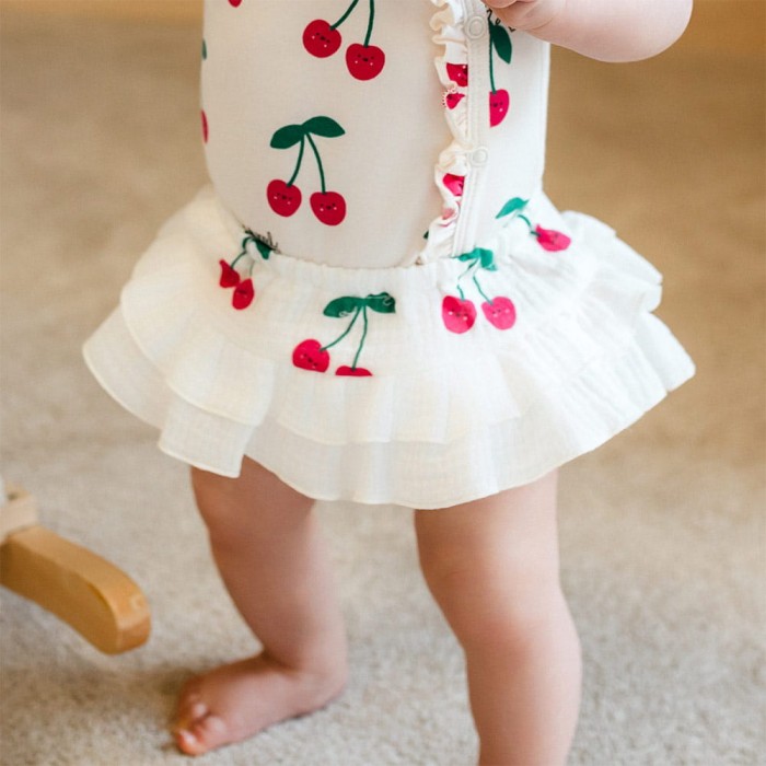 Dětské bloomers ecru s třešněmi