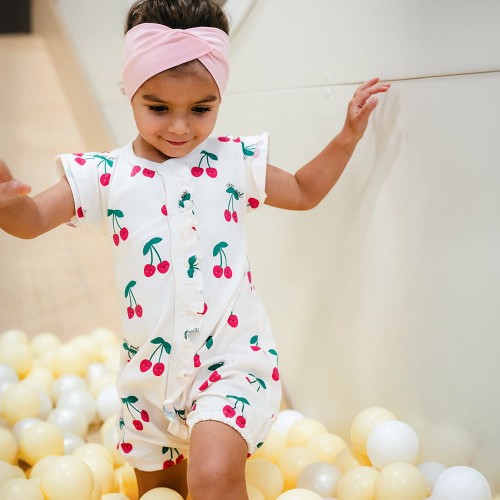Dívčí overal ecru s třešněmi