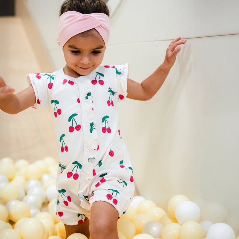 Dívčí overal ecru s třešněmi