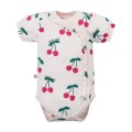 Dívčí body s krátkým rukávem na cvočky ecru s třešněmi