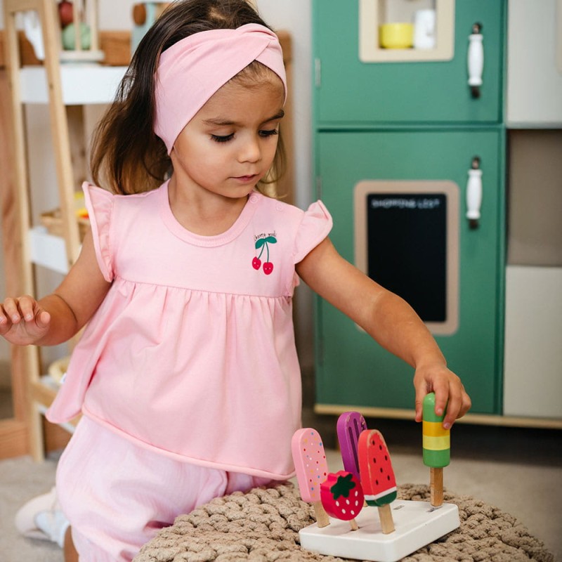 Dívčí body-tunika růžová