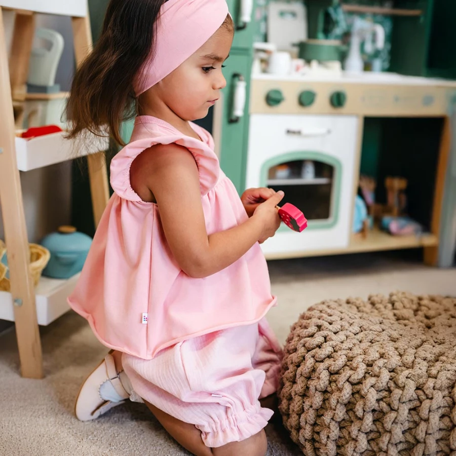 Dívčí body-tunika růžová