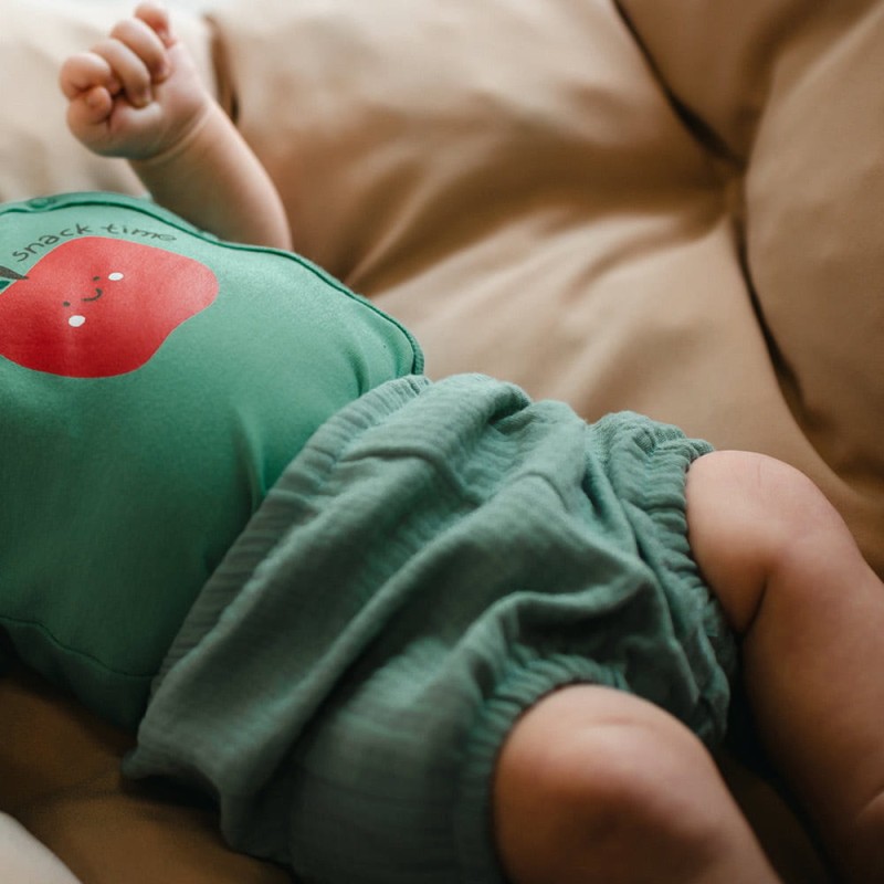 Dětské mušelínové bloomers zelené