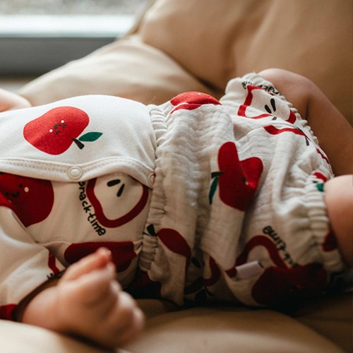 Dětské bloomers ecru s jablky