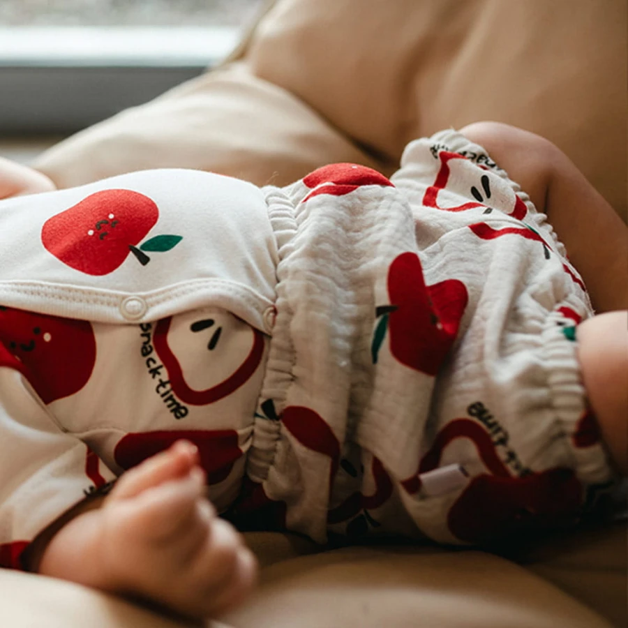 Dětské bloomers ecru s jablky