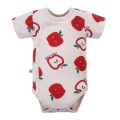 Dětské body s krátkým rukávem ecru s jablky