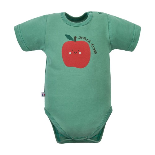 Dětské body zelené s potiskem jablka