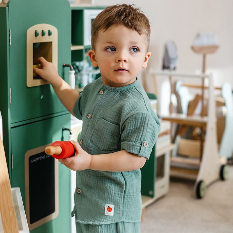 Boy mušelínová košile zelená