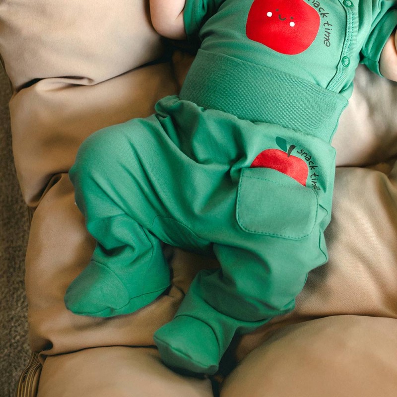 Dupačky kojenecké zelené s jablkem