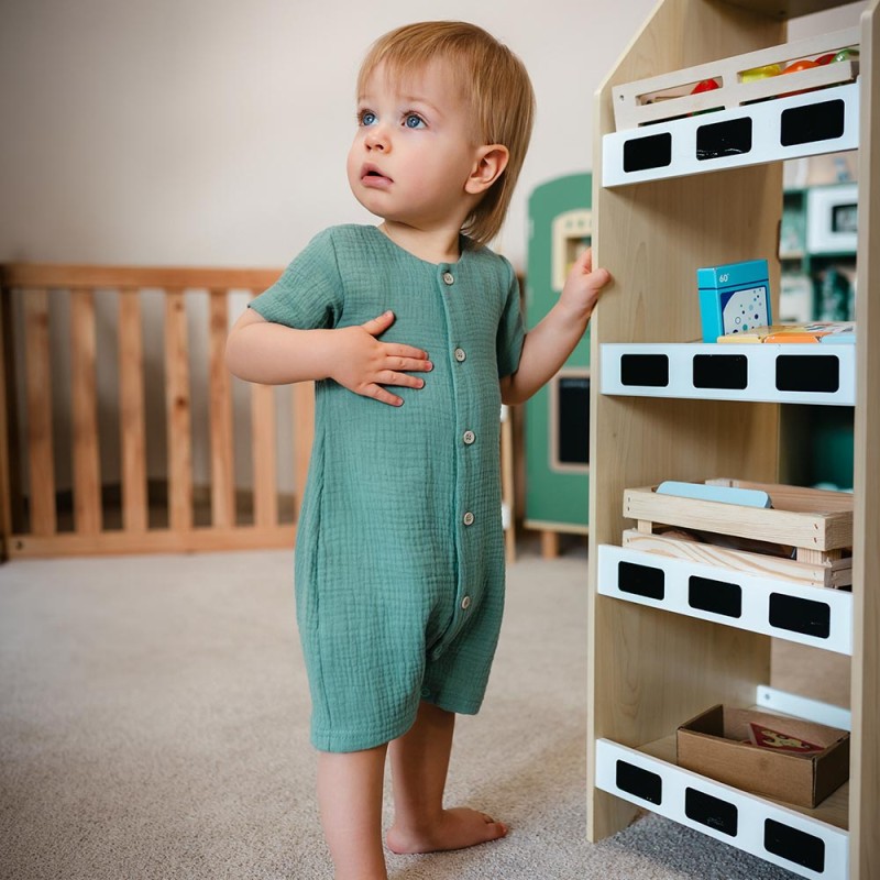 Dětský mušelínový romper zelený