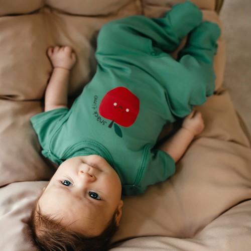 Dupačky kojenecké zelené s jablíčkem