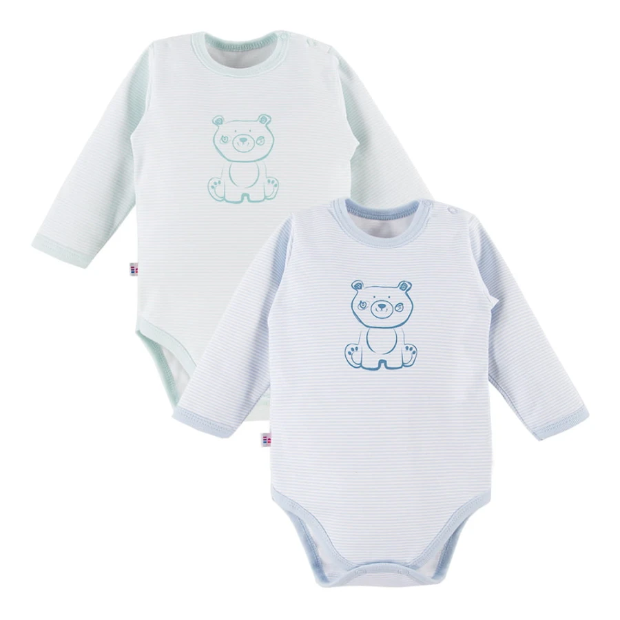 2-pack baby bodysuits with teddy bear