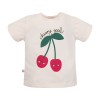 Girls’ ecru T-shirt with cherry print