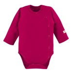 Baby bodysuit plain burgundy, full-length snap