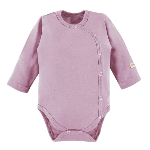 Baby bodysuit plain lavender, full-length snap