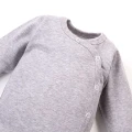 Baby bodysuit plain grey, full-length snap