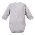 Baby bodysuit plain grey, full-length snap