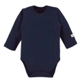 Baby bodysuit plain navy, full-length snap