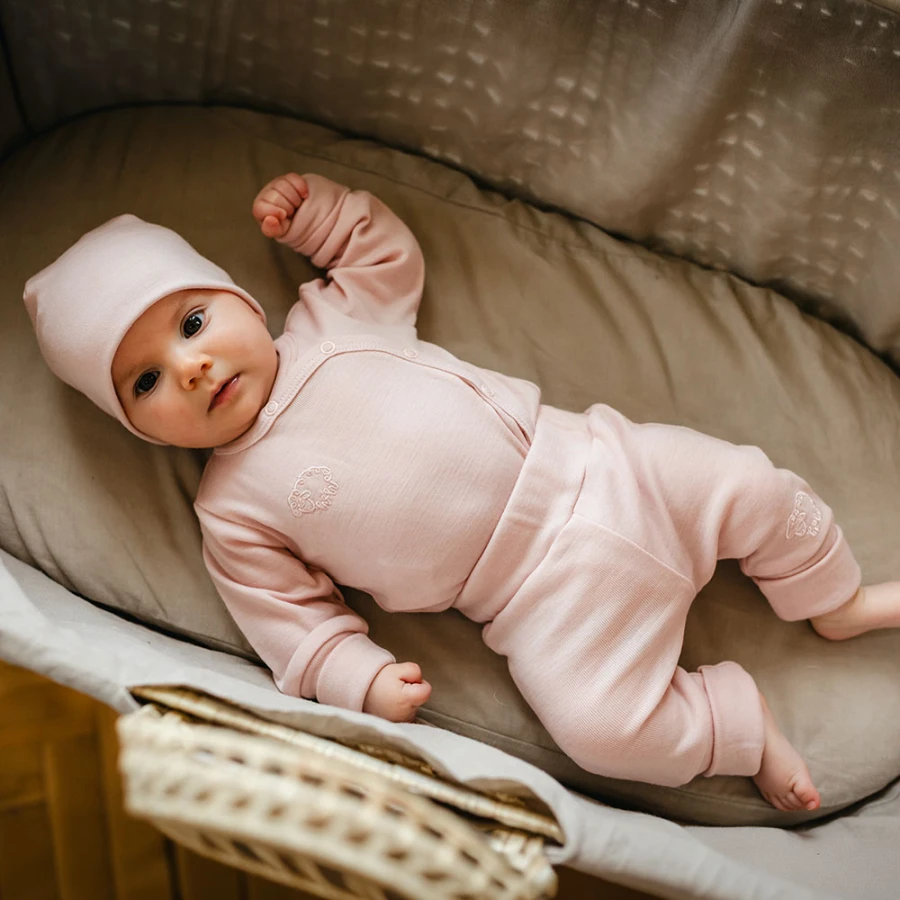 Pink wrap baby bodysuit