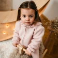 Pink merino kids jacket growing with your child