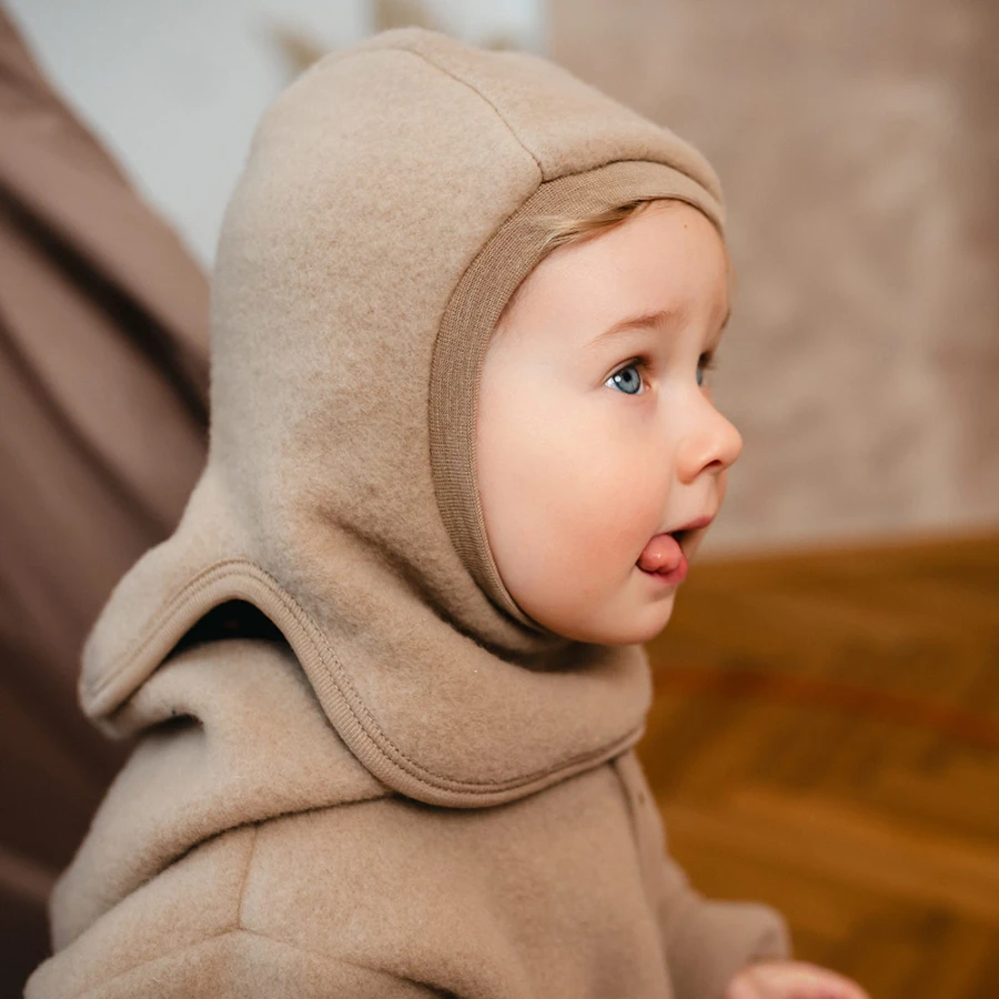 Caramel merino kids balaclava