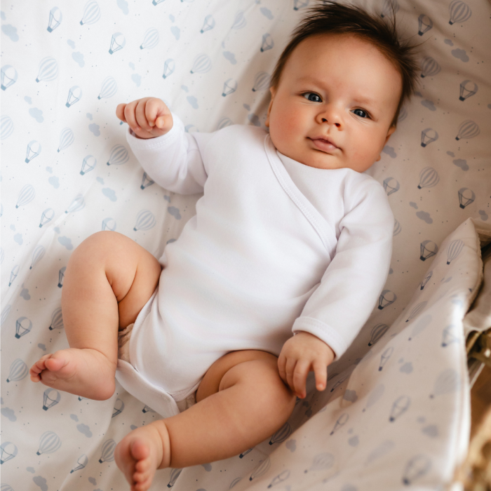 White wrap baby bodysuits 3-pack