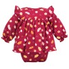 Girls set body-tunic and leggings burgundy with leaves and acorns