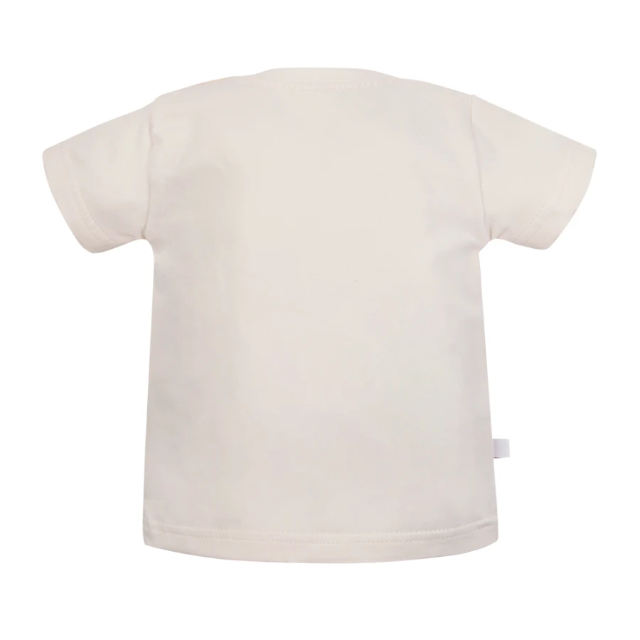 Girls' ecru T-shirt with cherry print