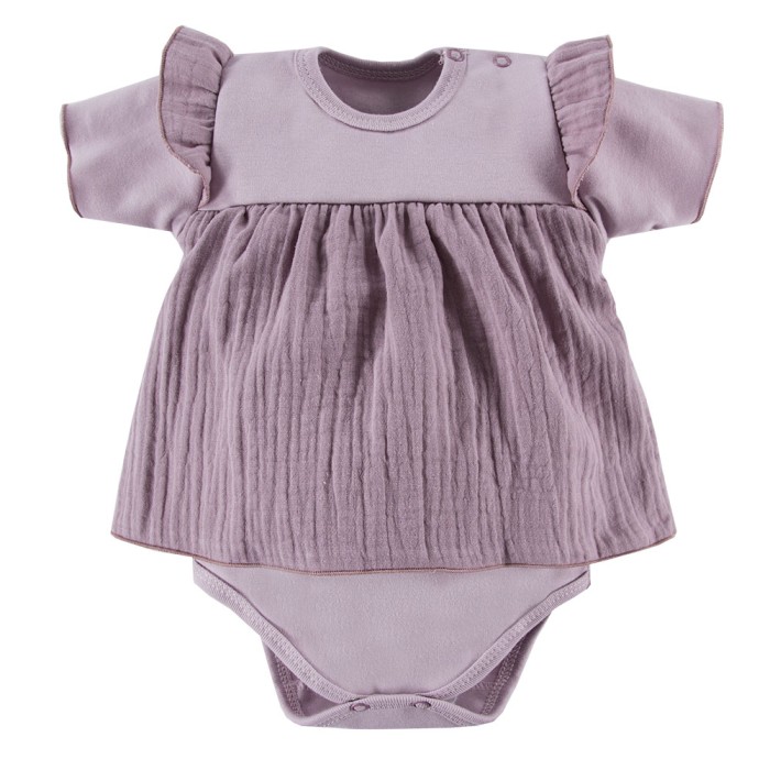 Botanic baby set dress bodysuit and bloomers purple