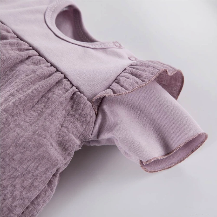 Botanic baby set dress bodysuit and bloomers purple