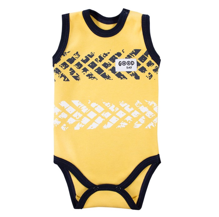 Baby boy set yellow sleeveless bodysuit and shorts