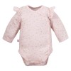 Baby girl set frill bodysuit and footed pants pink