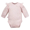 Baby girl set sleepsuit, bodysuit and footed pants pink floral