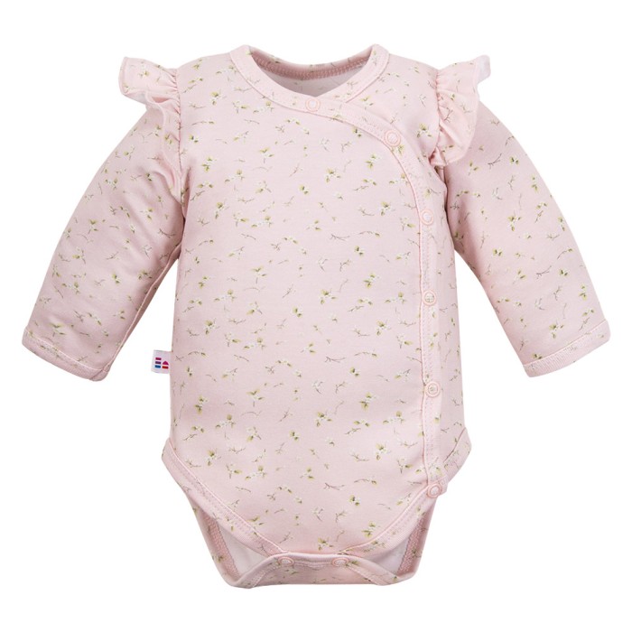 Baby girl set sleepsuit, bodysuit and footed pants pink floral
