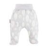 Baby bamboo set sleepsuit, bodysuit and footed pants grey with feathers