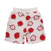 Ecru sweat shorts with apples