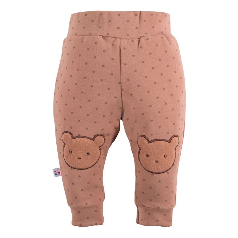 Béžové tepláky s puntíky