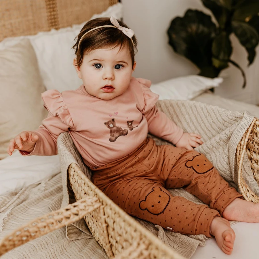 Beige polka dot sweatpants