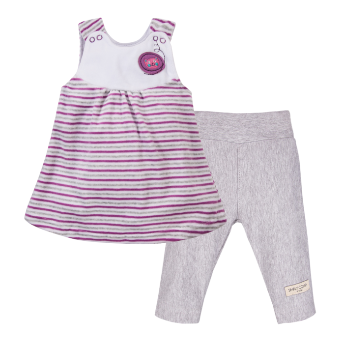 Purple tunic and grey leggings set
