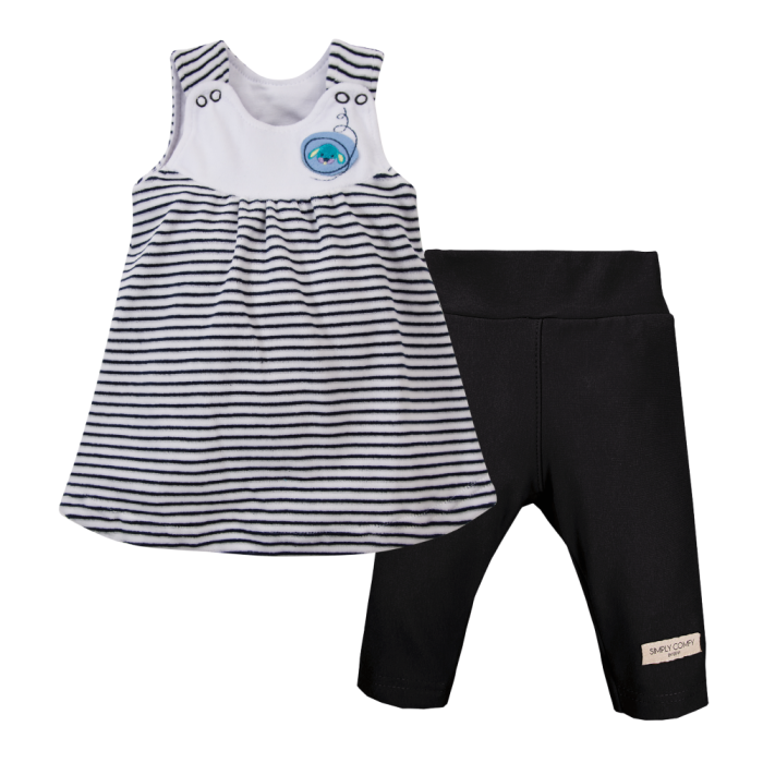 Navy tunic and black leggings set