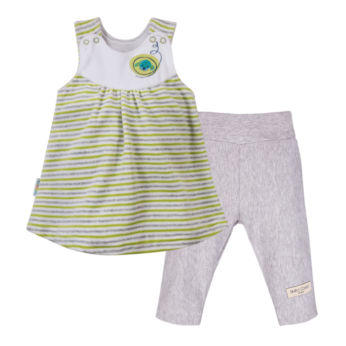 Green tunic and grey leggings set