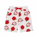 Ecru sweat shorts with apples