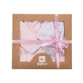 Pink baby set: bodysuit, sleepsuit and footed pants