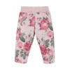 Girls' set with tunic featuring tulle frill and rose print leggings