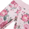 Girls' set with tunic featuring tulle frill and rose print leggings